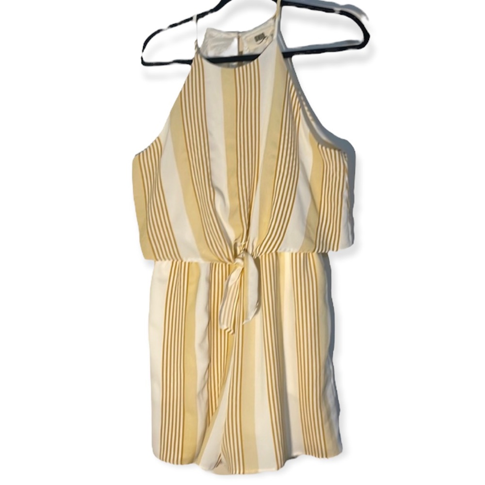 Unio sleeveless striped yellow short romper M
